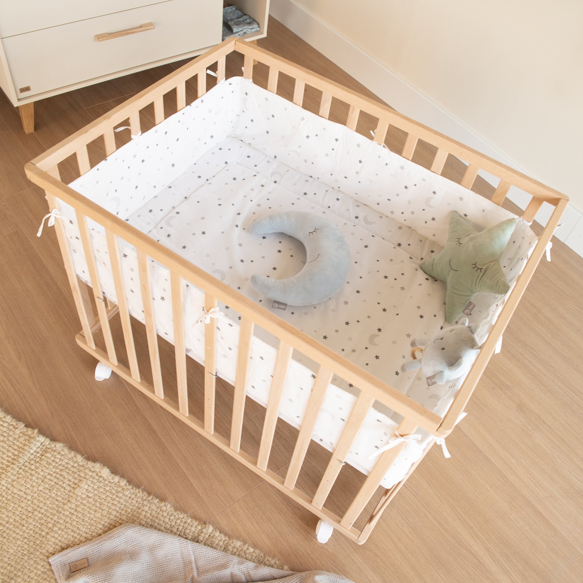 Roba 0241NAV235 Laufgitter 100x75 Sternenzauber grau Bio Buche natur - Produktbild 2