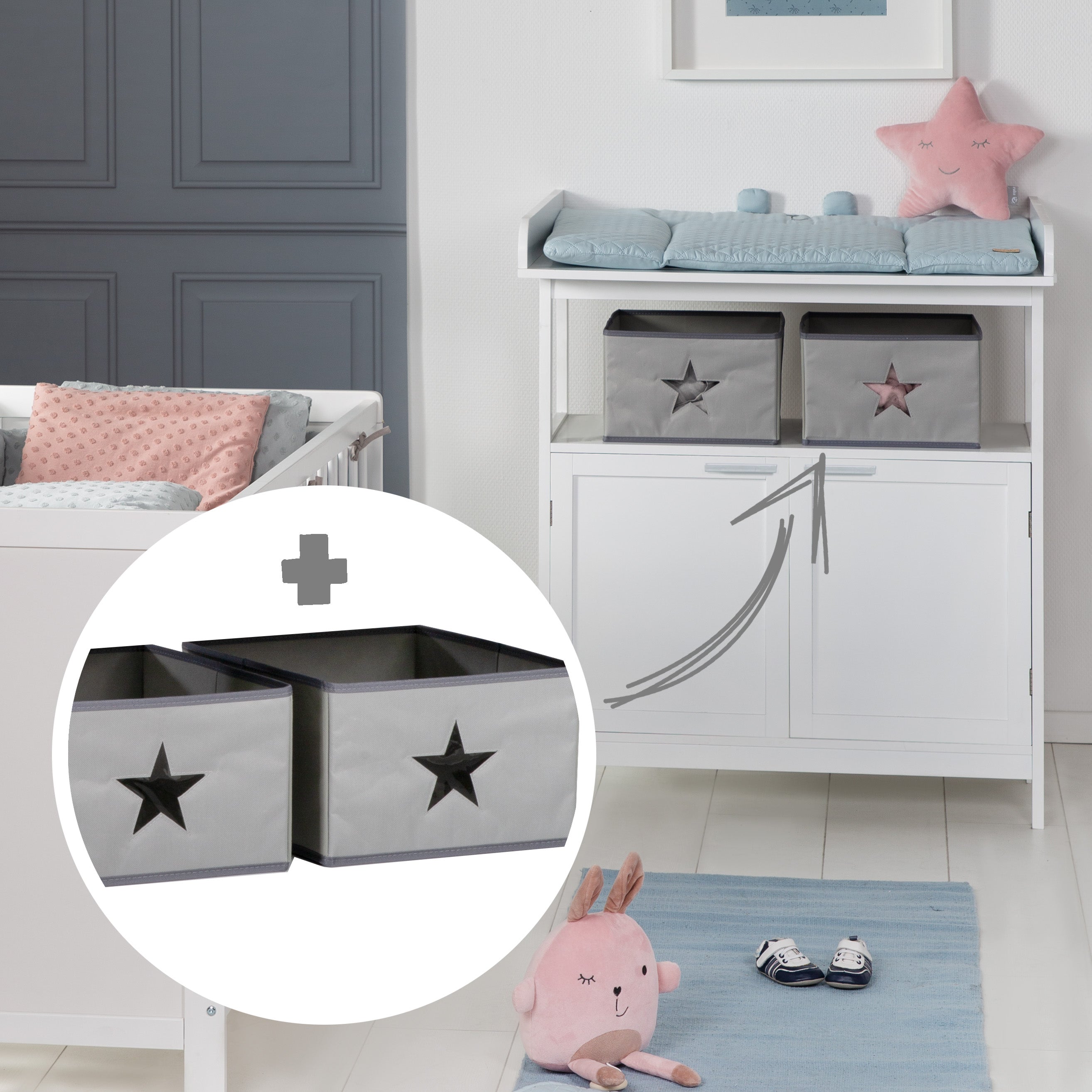 Roba 1711040TP Wickelkommode, Wickelansatz Hamburg taupe – Wickelkommode schmal - Produktbild 5