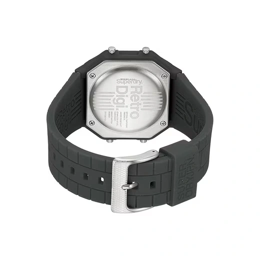 Superdry „Retro Digi“ SYG201E - Digitale Quarzuhr, 40 mm, Silikonarmband