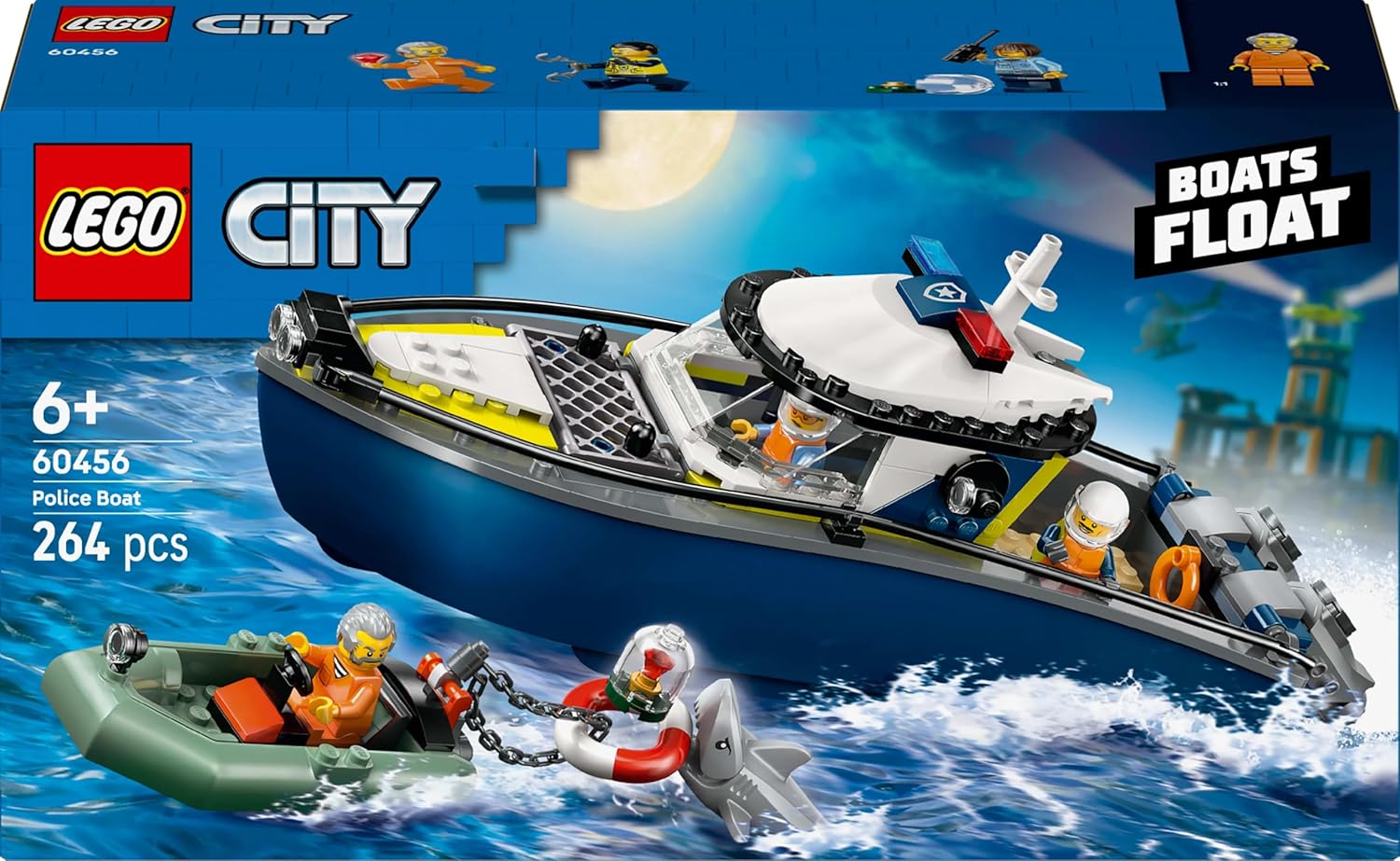 LEGO® City 60456 Verfolgungsjagd im Polizeiboot Boot, Transport, Fahrzeug, Person, Jacht