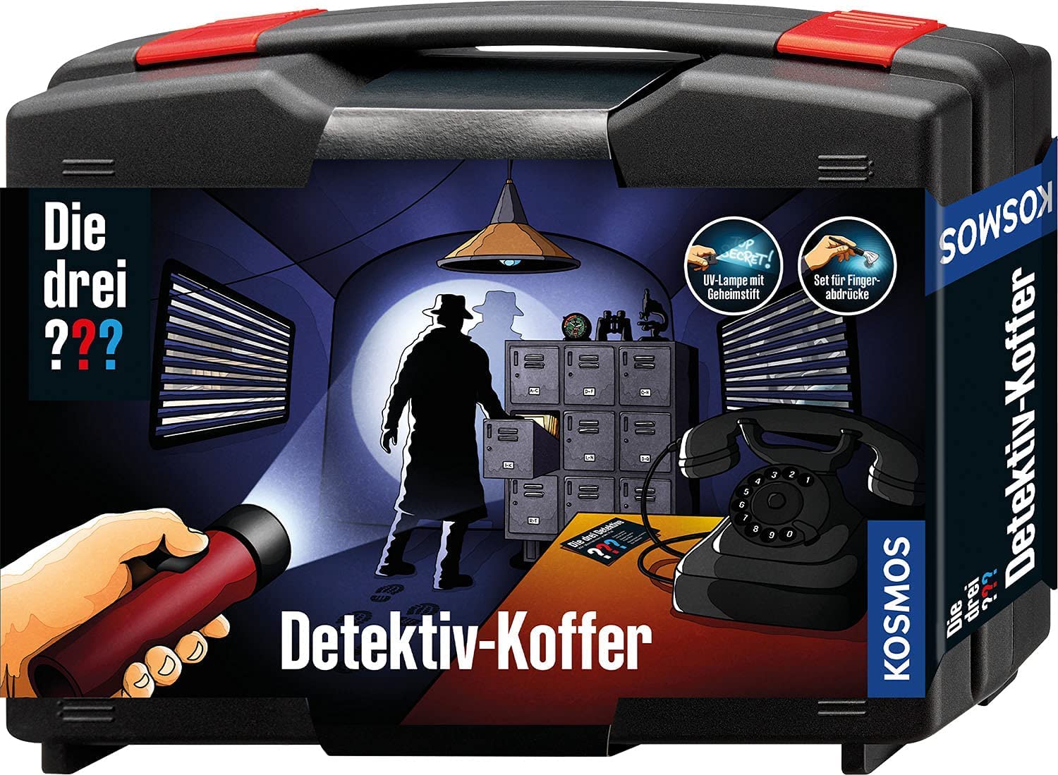 Kosmos Die Drei ??? Detektivkoffer Ermittlungs-Set Für Nachwuchs-Detektive Ab 8 Jahren 630553 Erwachsener, Männlich, Mann, Person, Lippenstift