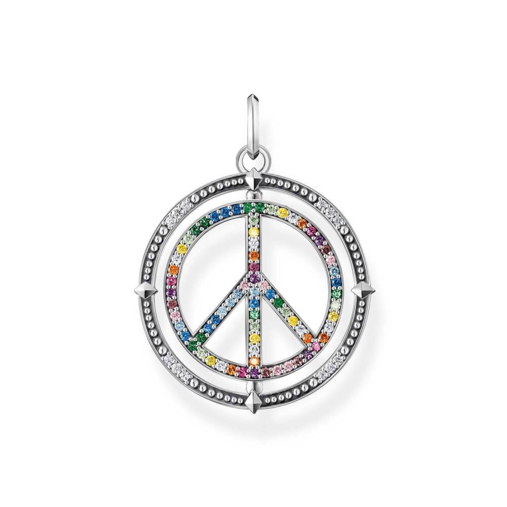 Thomas, Sabo, Anhänger, Peace-Zeichen, Bunt, Pe941-318-7, Zubehor, Ohrring, Schmuck, Medaillon, Anhänger
