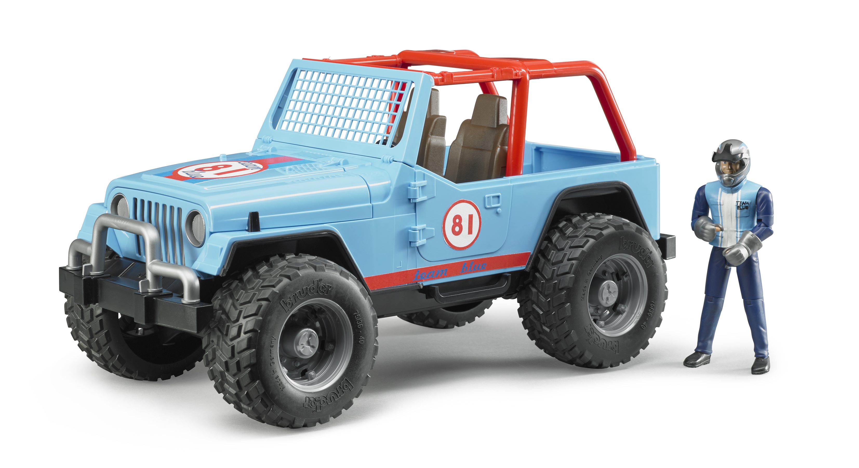 BRUDER 02541 - Jeep Cross Country Racer Blau mit Rennfahrer