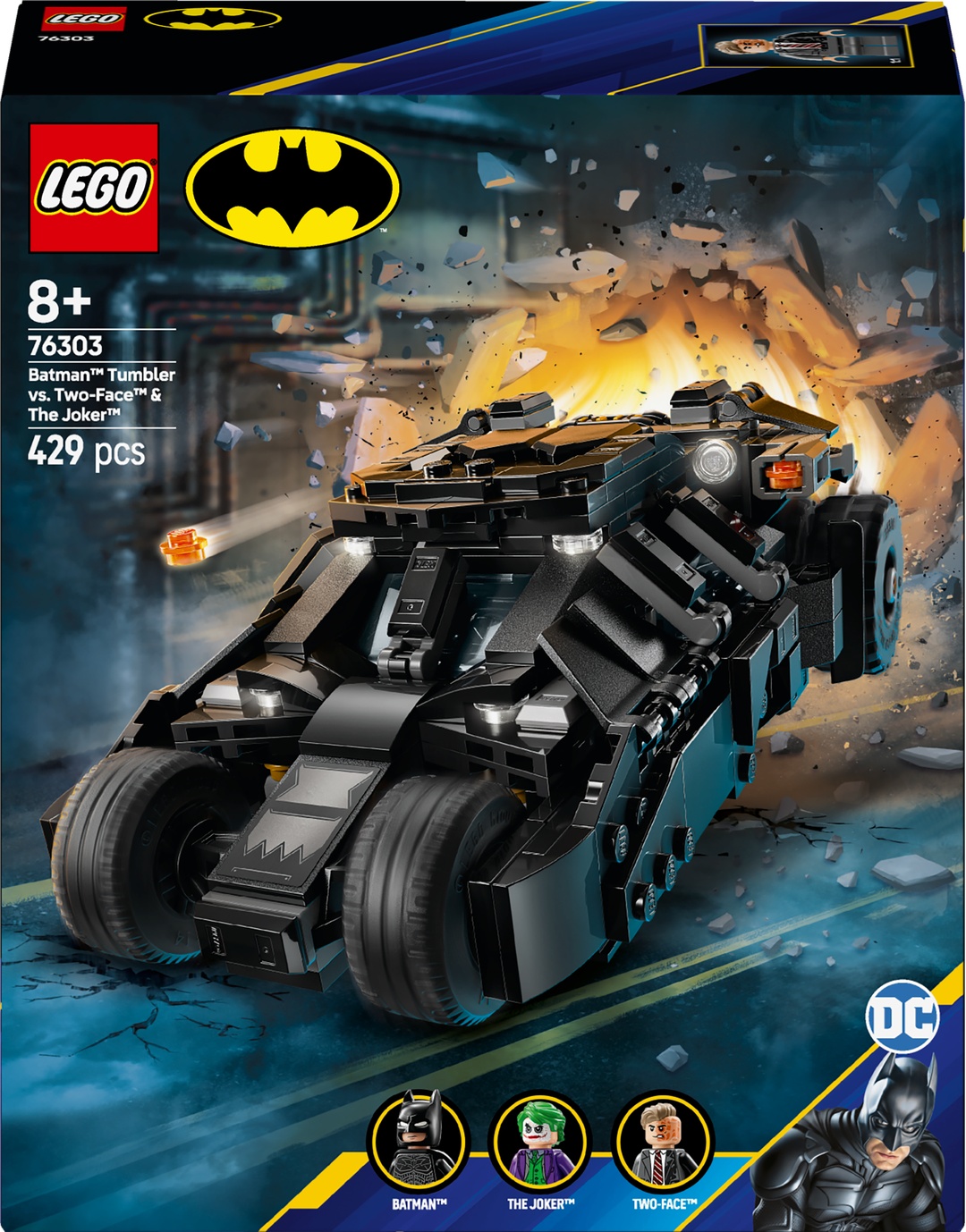 LEGO® DC Comics Super Heroes 76303 Batman™ Tumbler vs. Two Face™ & The Joker™