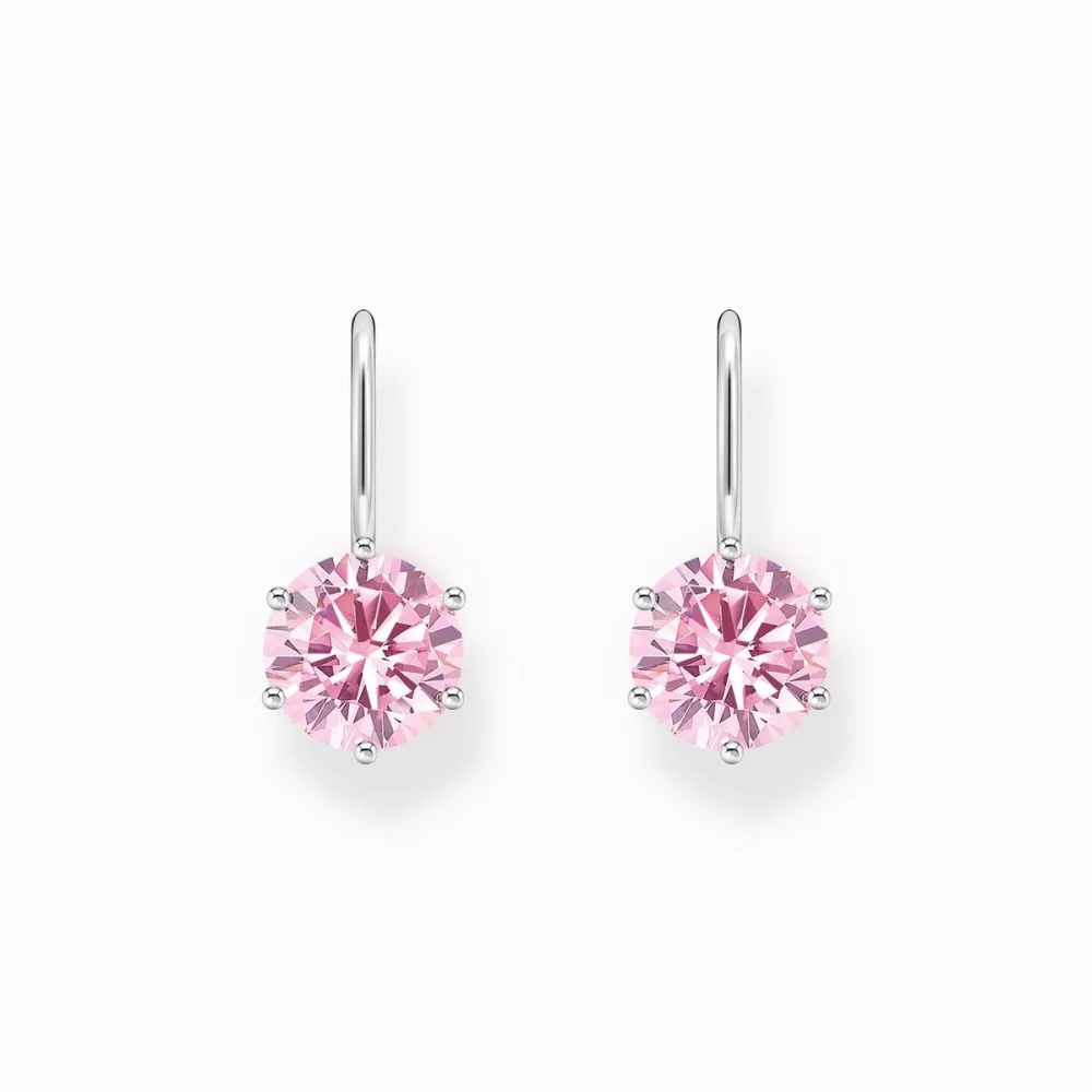 Thomas Sabo Ohrhänger Mit Großem Pinken Zirkonia Silber H2287 051 9