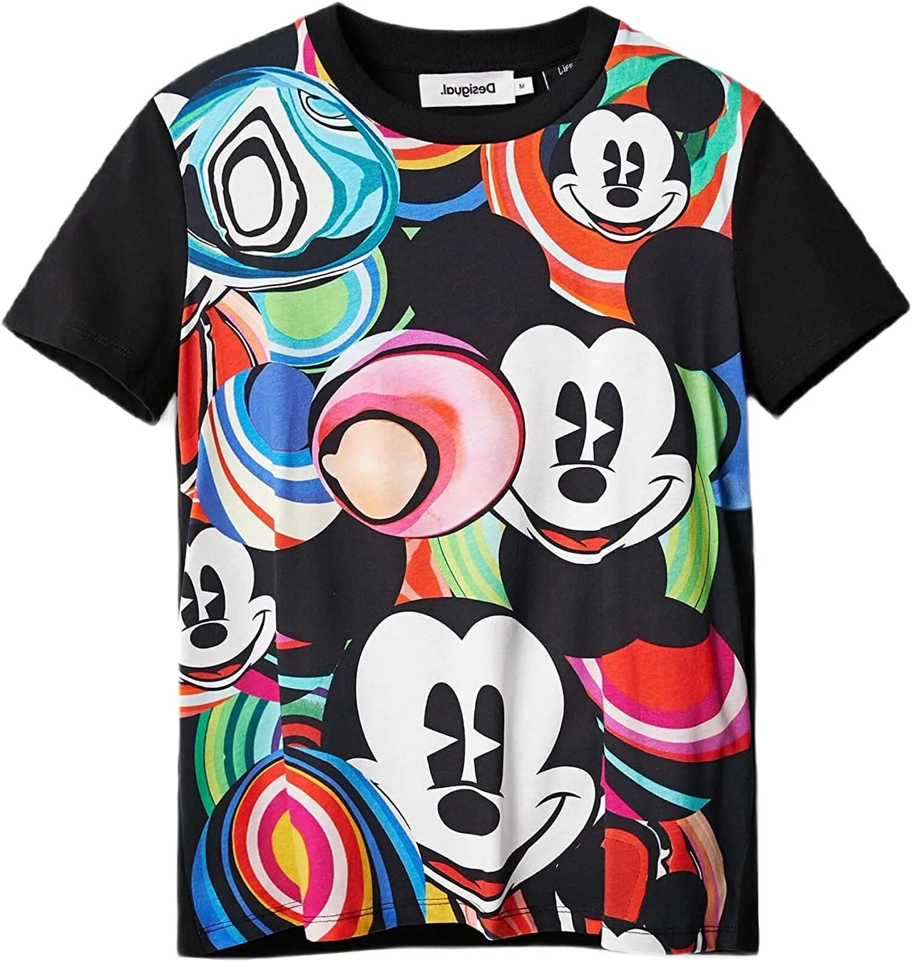 Desigual Damen T-Shirt „Mickey Marbles“ by M. Christian Lacroix - Mehrfarbig 22SWTKAM GR. XL