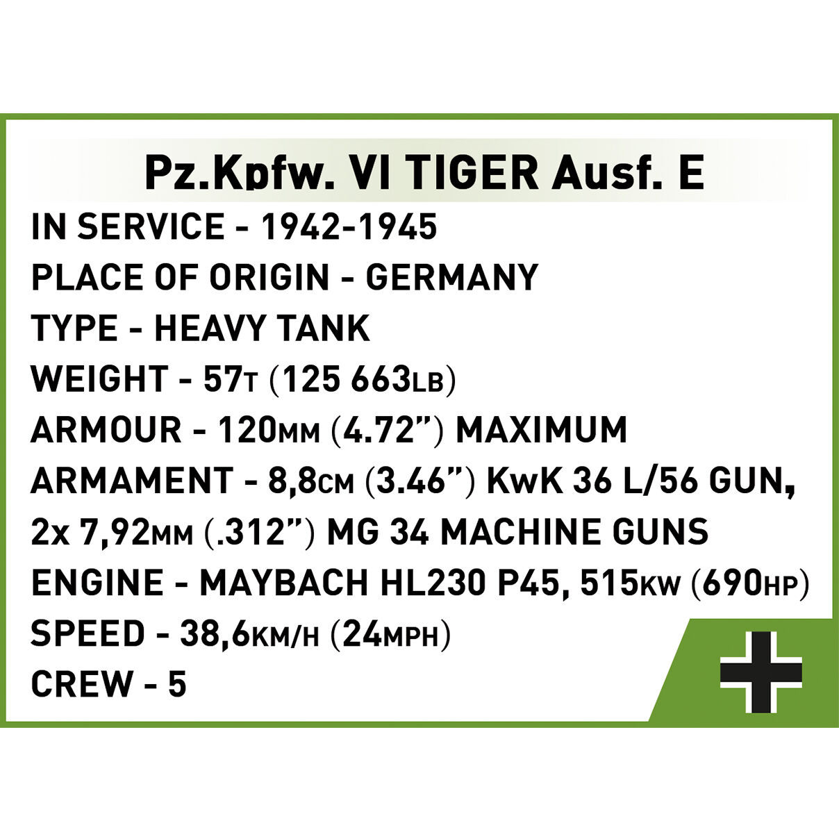 COBI 2735 - PZ.KPFW. VI TIGER AUSF. E, 1:48 - Bild 10