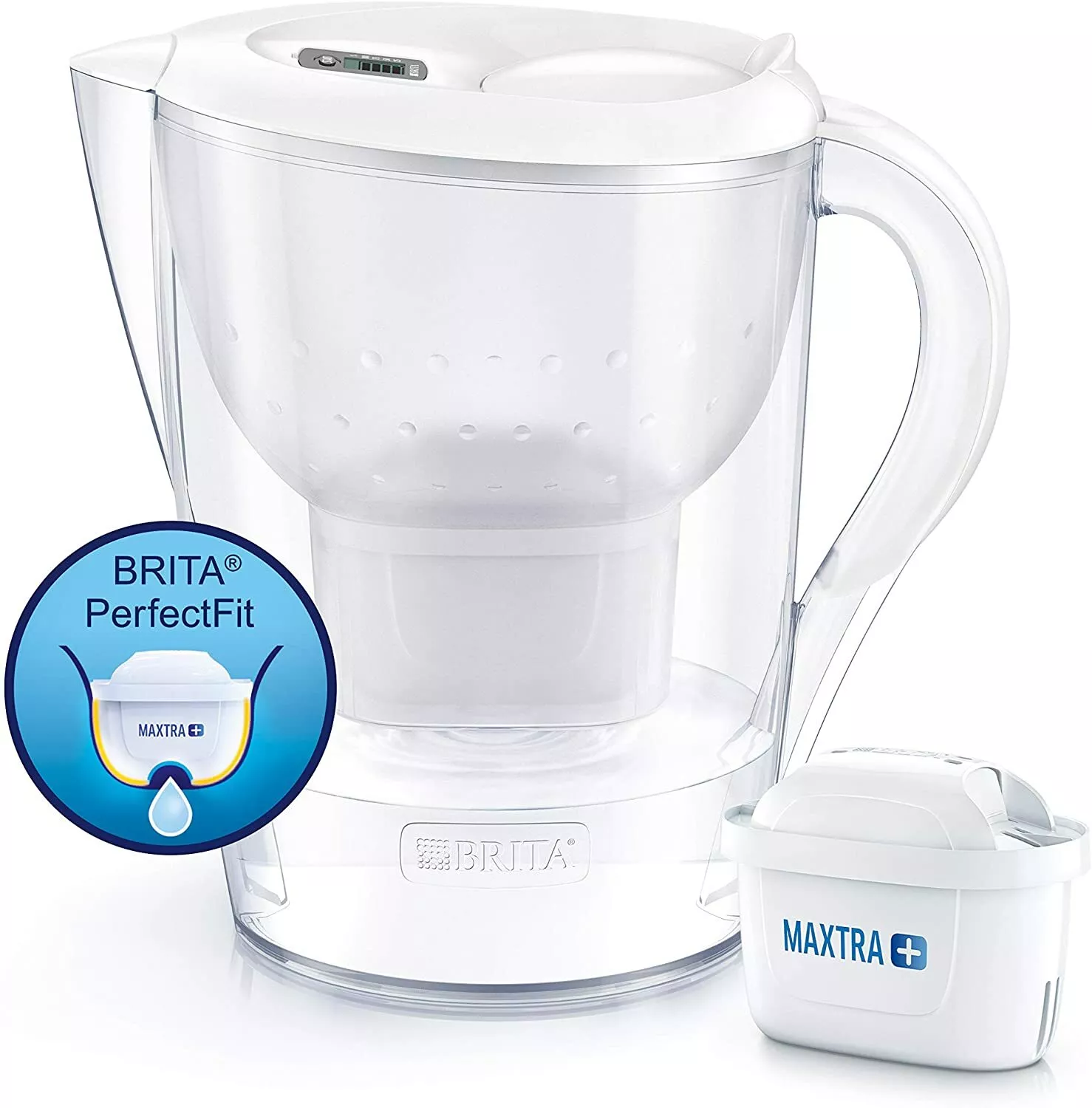 BRITA „Marella XL“ - Tischwasserfilter 3,5 l, Weiß, inkl. 1× MAXTRA+ Filter