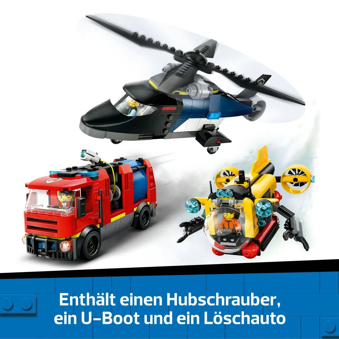 LEGO® City 60462 Kombinationsset mit Hubschrauber, Löschauto und U-Boot