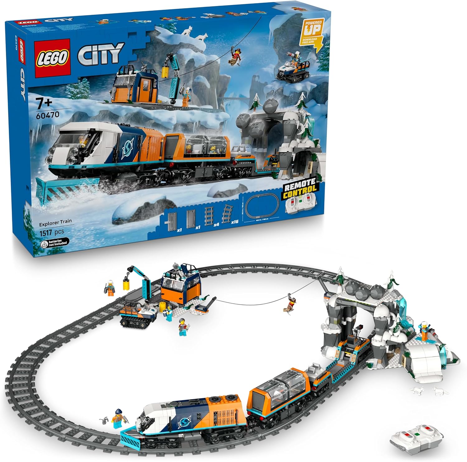 LEGO® City 60470 Arktis Polarexpress – Verpackung, Zubehör und Details sichtbar
