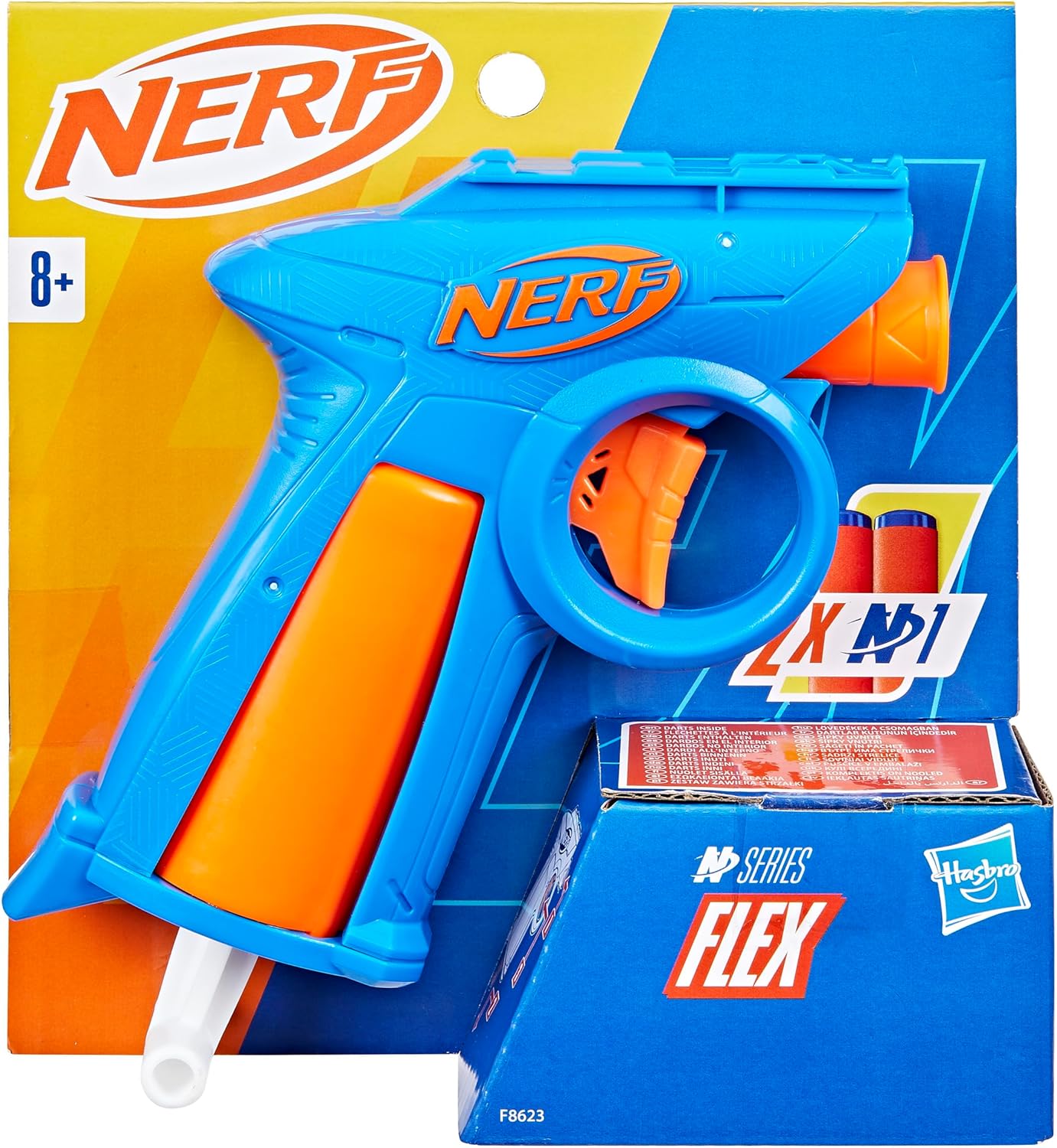 Nerf N Series Flex Dart-Blaster, 2 Nerf N1 Darts, nur kompatibel mit Nerf N Series Blastern