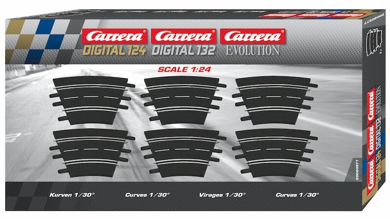 Carrera Kurven 1/30° 6 20020577 Carrera, Kurven, 1/30°, 6, 20020577, Maschine, Rad, Leichtmetallrad, Speiche, Rotor