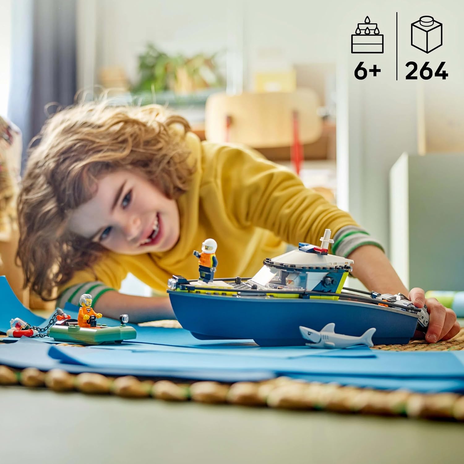 LEGO® City 60456 Verfolgungsjagd im Polizeiboot Person, Spielzeug