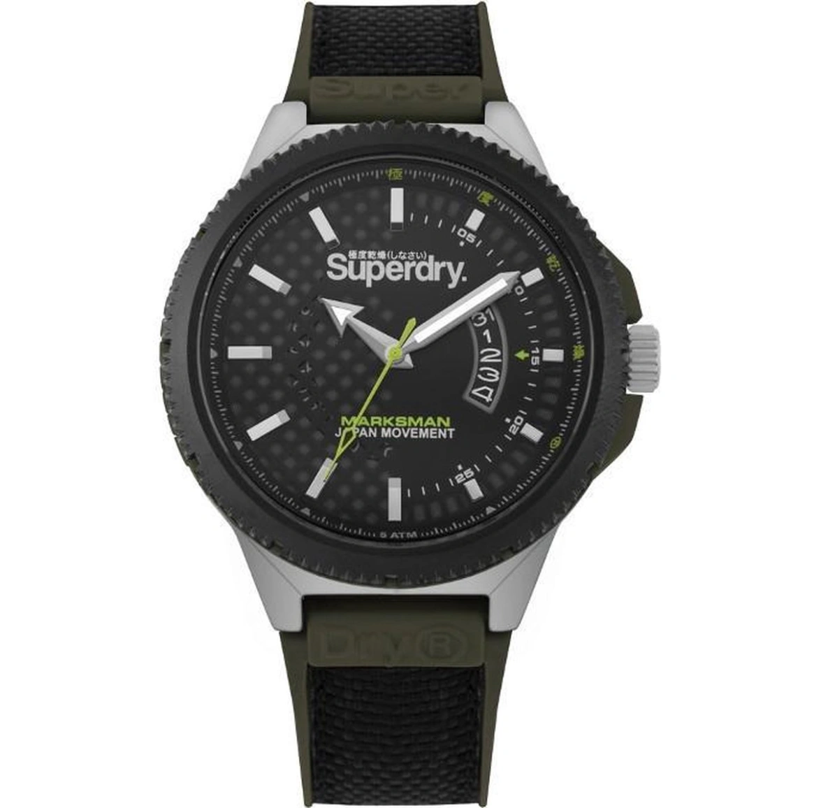 Superdry SYG245BN - Herren-Analoguhr, 45 mm, Stahl, Kautschuk, 10 ATM