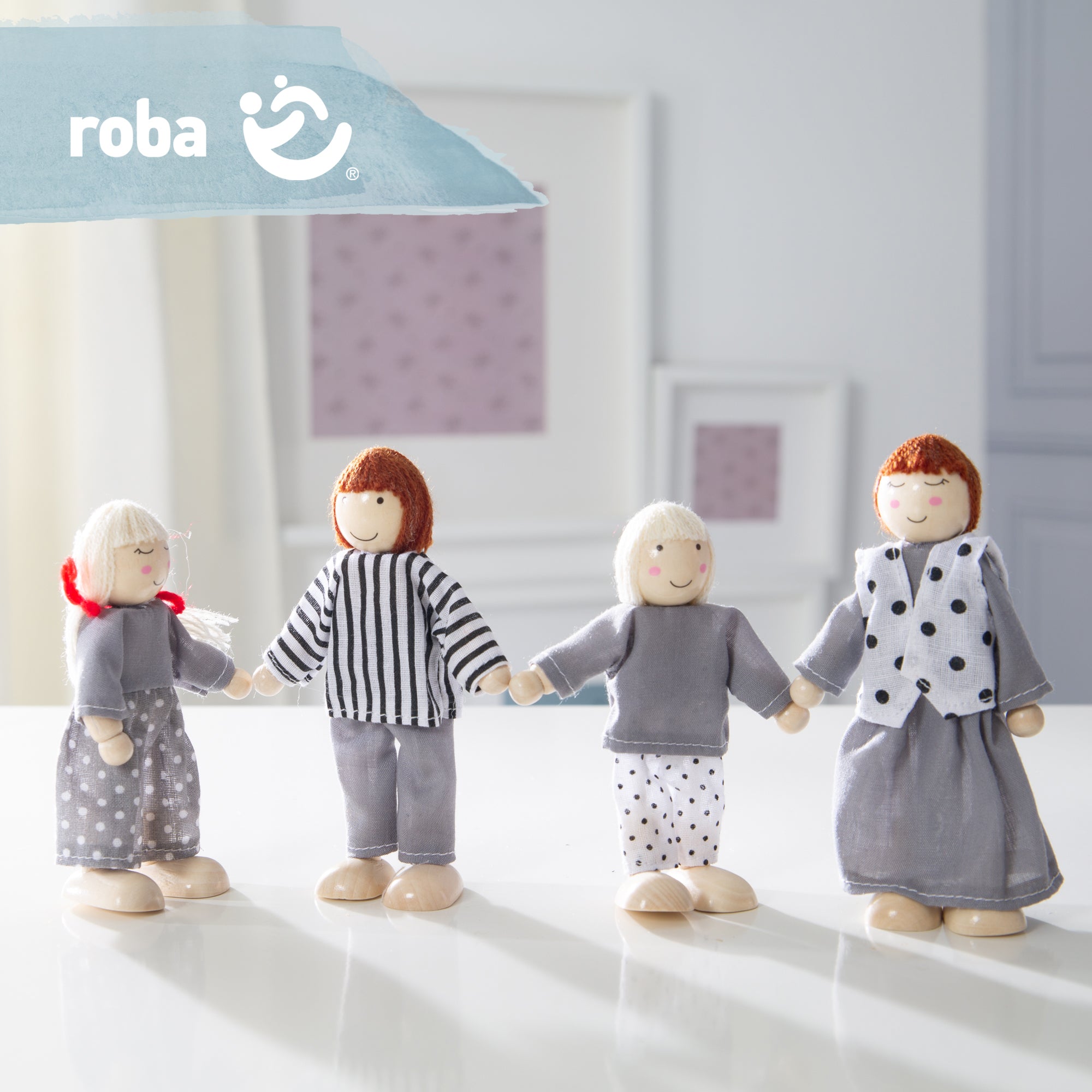 Roba 9457BC Puppenhaus Weiß und Natur – Puppenmöbel & Häuser - Produktbild 4