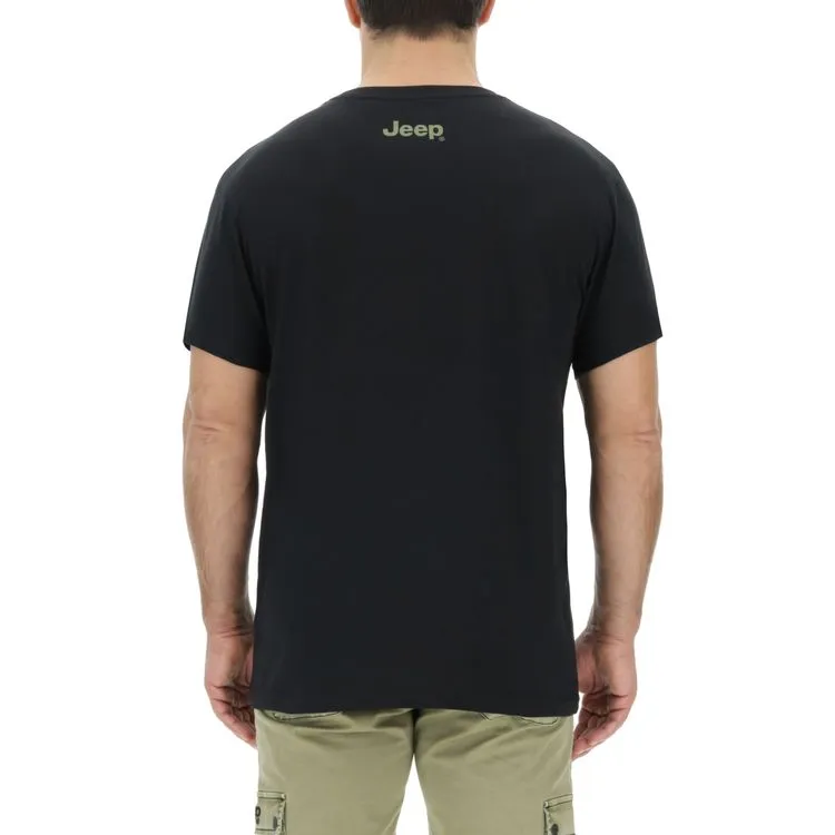 JEEP Herren T-Shirt O103347BK - Schwarz mit großem Stern-Print GR. XXL