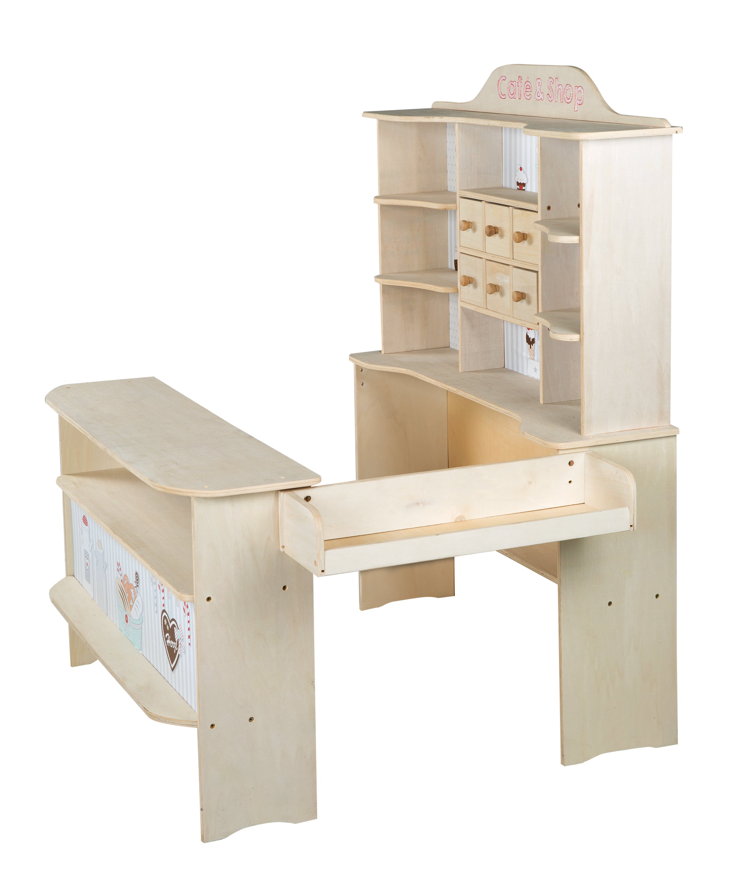 Roba 480020ZU Verkaufsstand mit Zubehör 9714 natur lackiert – Rollenspiel - Produktbild 2