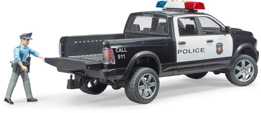 Bruder 02505 RAM 2500 Polizei Pickup mit Polizist Kleintransporter, Erwachsener, Männlich, Mann, Person