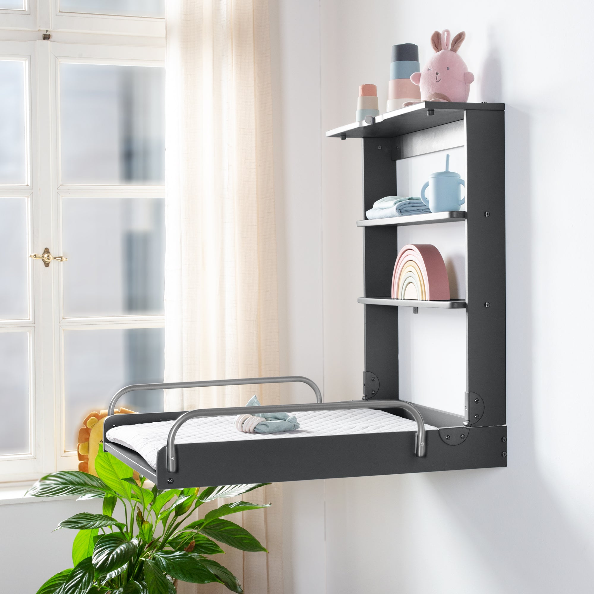 Roba 212015ANV230 Wandwickelregal +Wickelauflage grau anthrazit – Wickeln & Baden - Produktbild 5