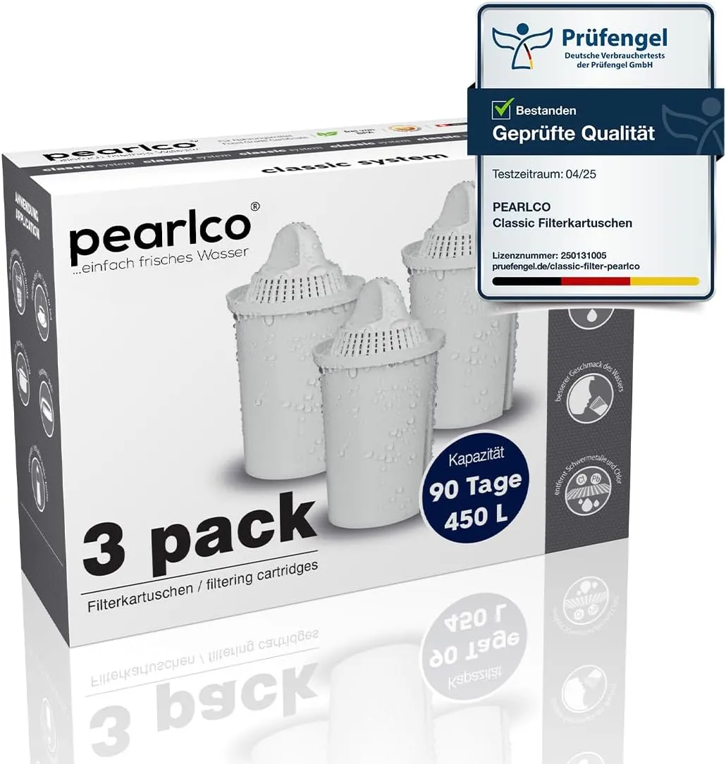 PEARLCO 261032 Protect+ Classic Filterkartuschen – 3er Pack – für sehr hartes Wasser