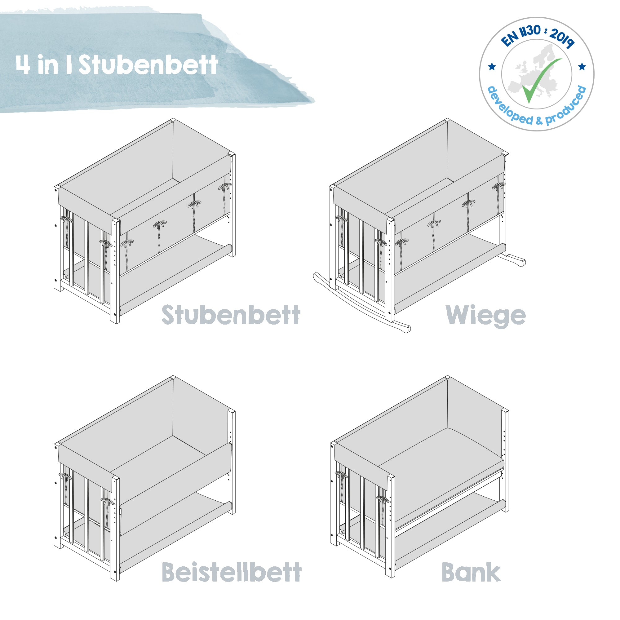 Roba 289154NAS105 Stubenbett 4in1 Liebhabär Bio Buche natur – Stubenbetten - Produktbild 4