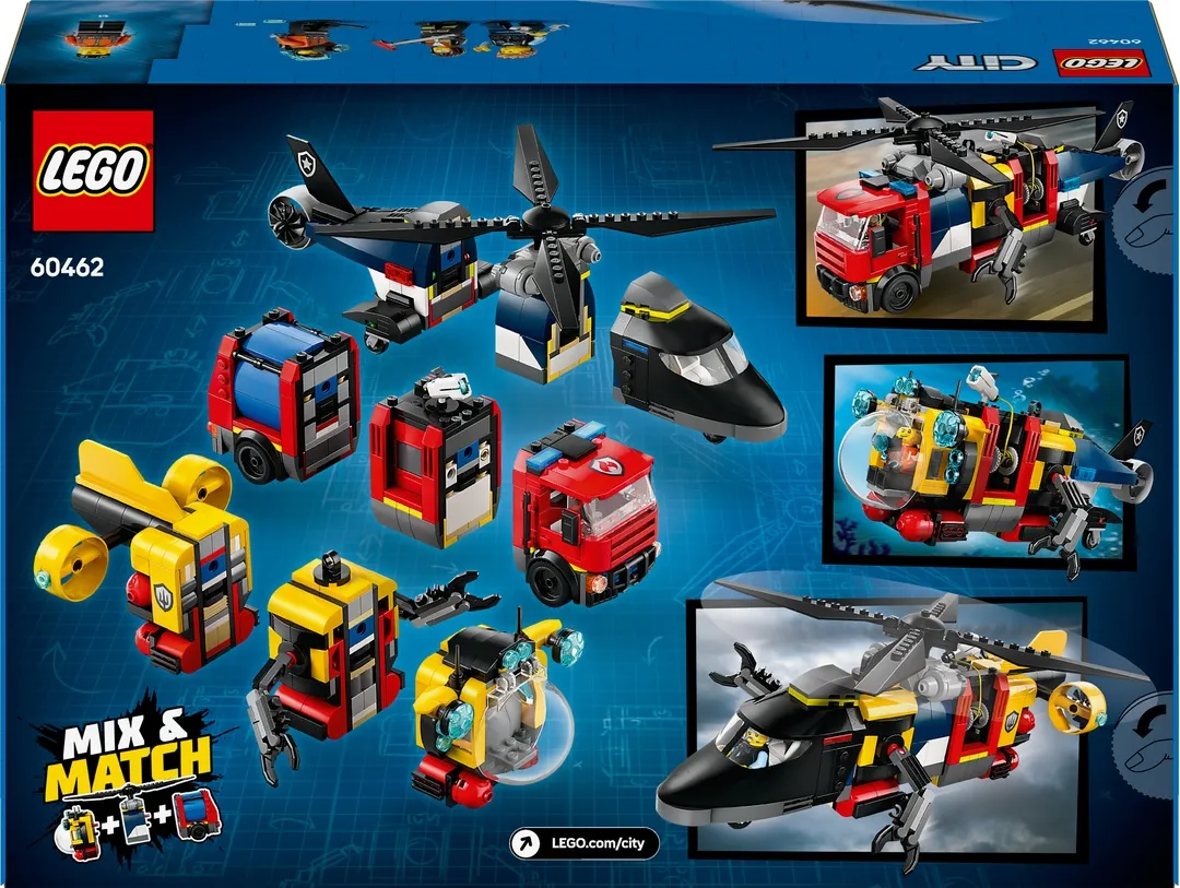 LEGO® City 60462 Kombinationsset mit Hubschrauber, Löschauto und U-Boot