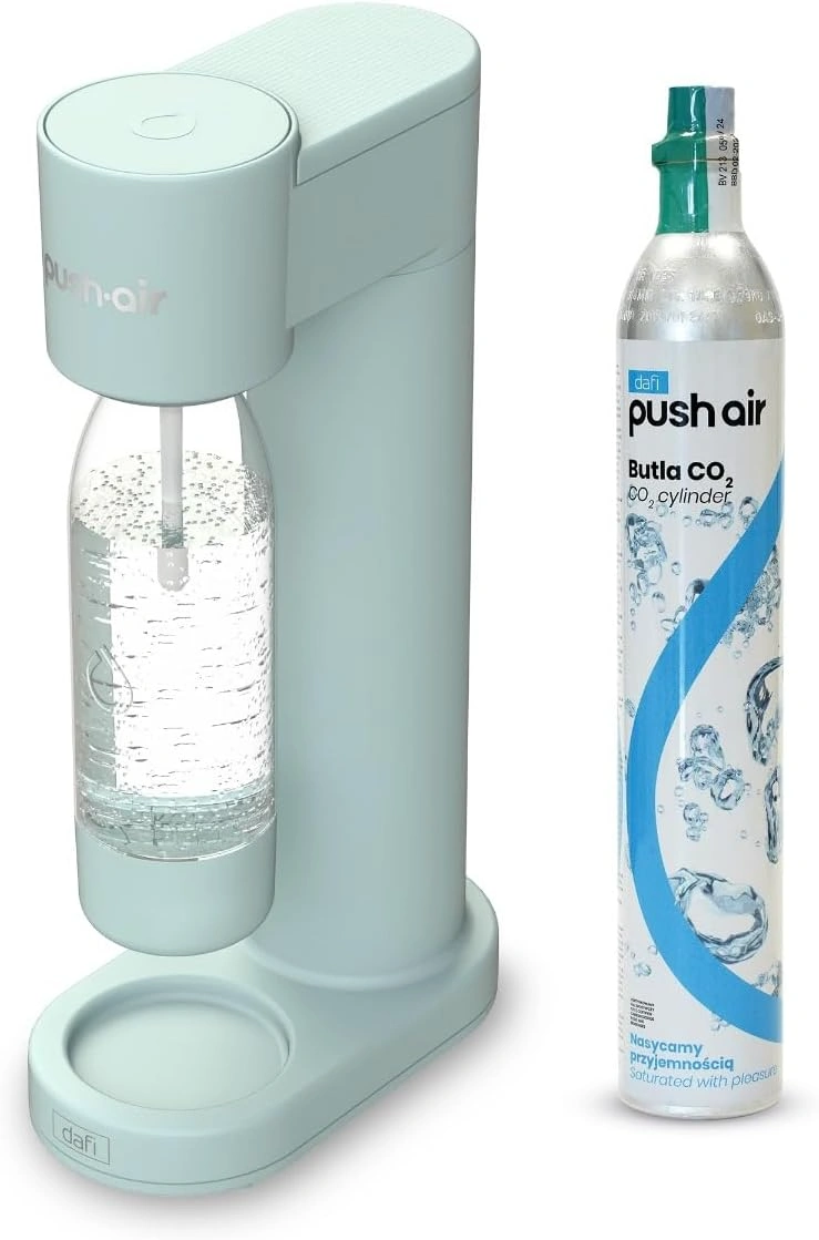 PEARLCO 502039 Wassersprudler PushAir Set Mint inkl. CO₂-Zylinder und 2 Flaschen