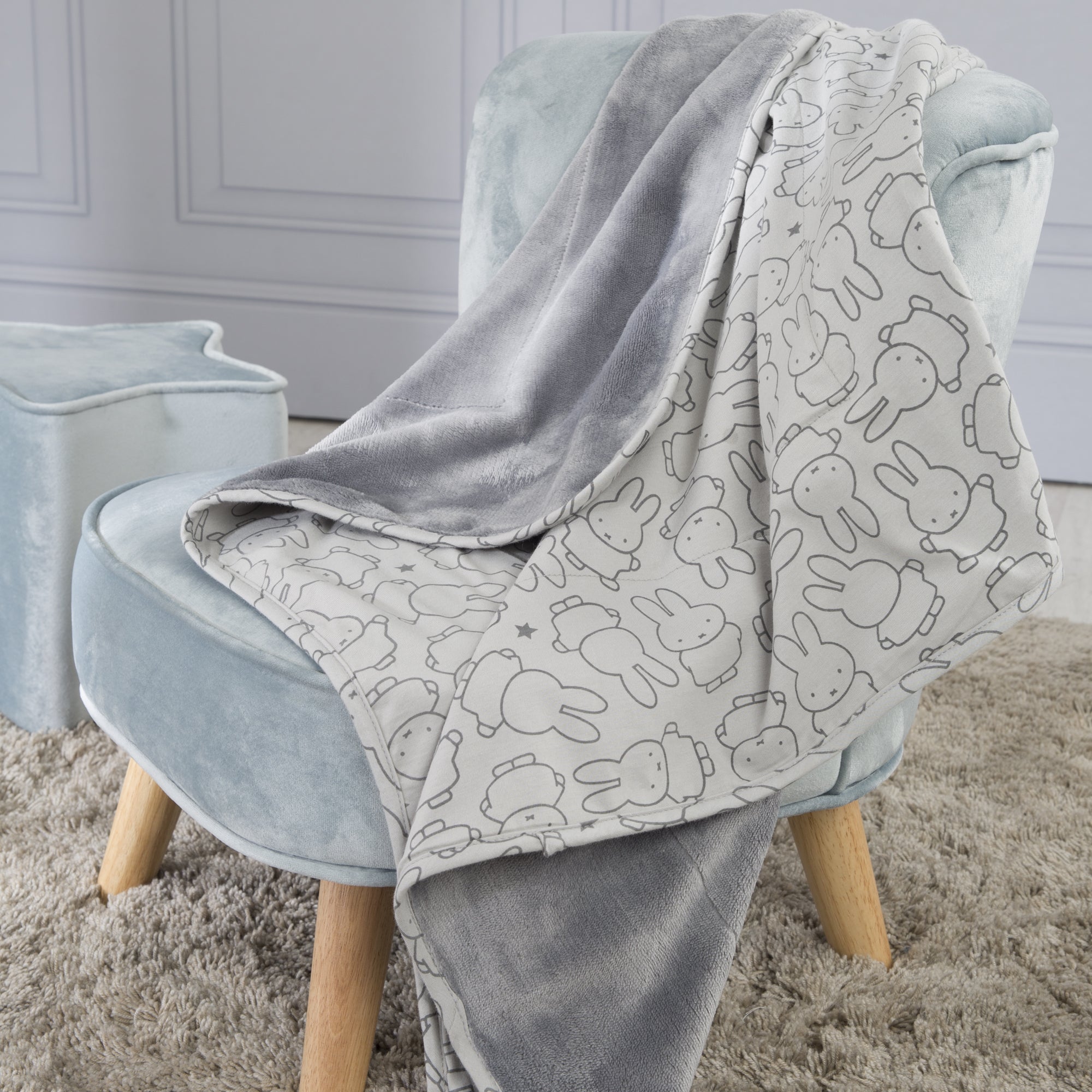 Roba 306100J210 Babydecke-Jersey Miffy grau – Heim Textilien - Produktbild 2