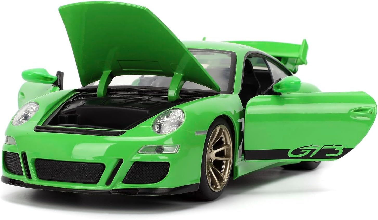 Jada 253203092 Fast & Furious 2007 Porsche 911 GT3 - Modellauto 1:24 Rad, Leichtmetallrad, Auto, Sprach, Reifen