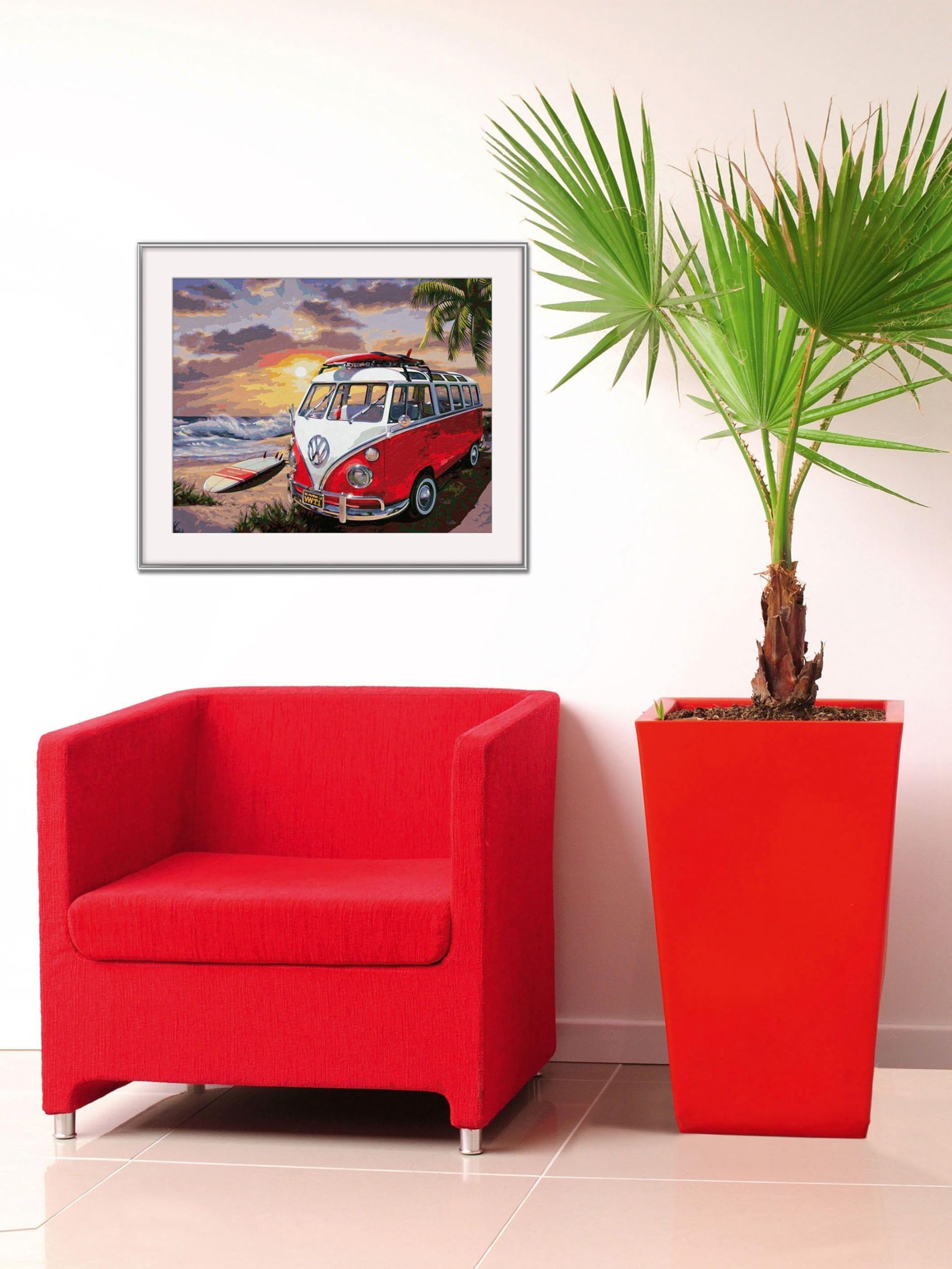 Schipper Mnz - Volkswagen T1 - Kultauto Als Malset Auf Leinwand 609130861 Pflanze, Pflanze im Topf, Baum, Pflanzgefäß, Mobiliar