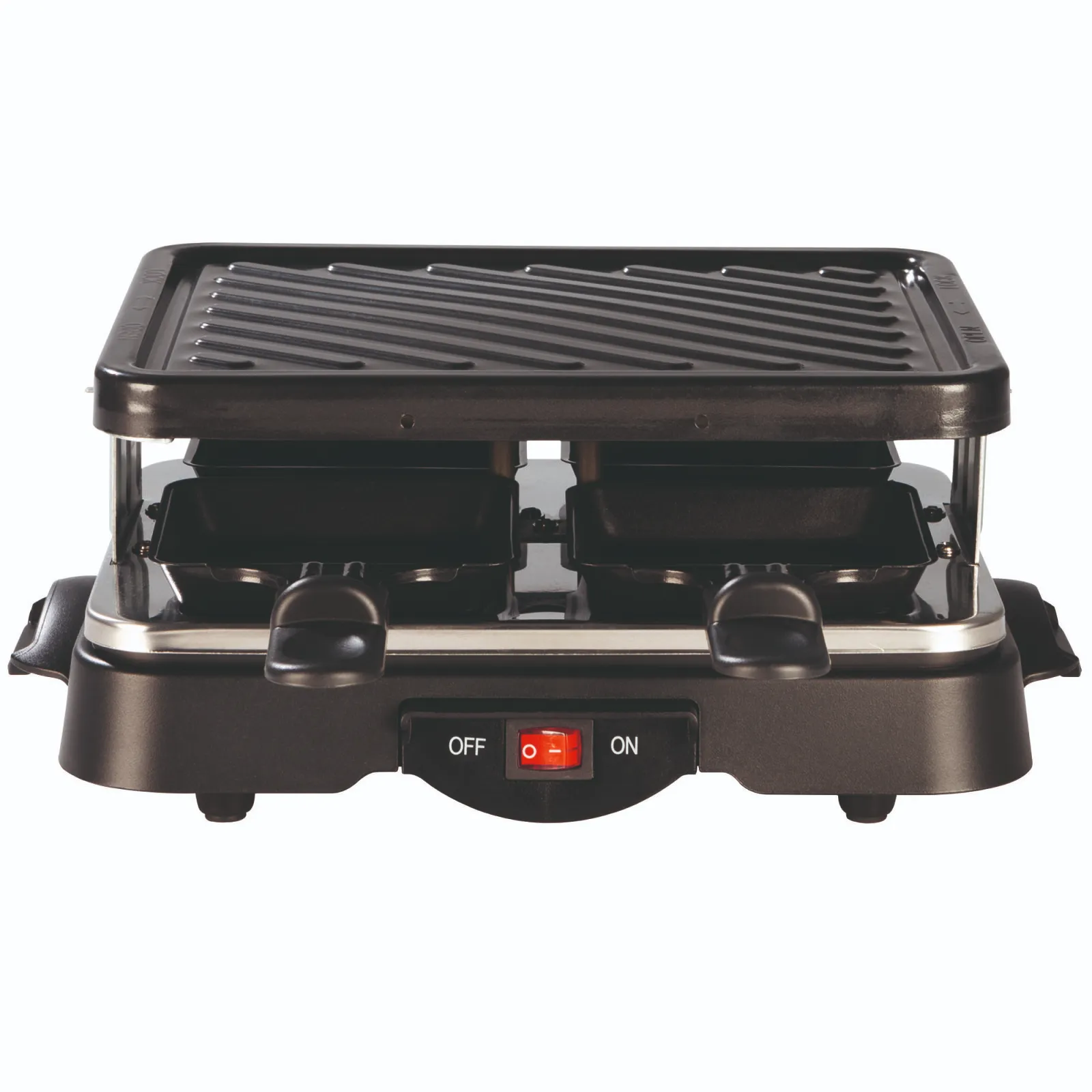 CUISINE EDITION Raclette-Grill für 4 Personen – Tischgrill mit Antihaftbeschichtung in Schwarz