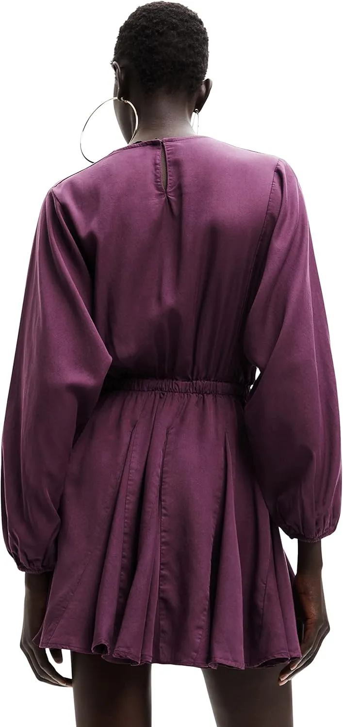 Desigual Damen Kleid - Violettes Minikleid mit Herz-Ausschnitt 22WWVW313003 GR. M