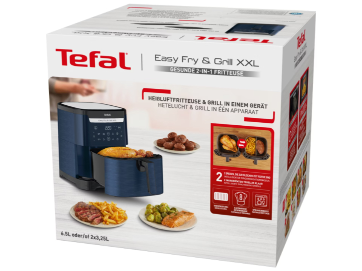 Tefal Heißluftfritteuse Easy Fry & Grill, EY8014 XXL, 2 Zonen, 6,5 L