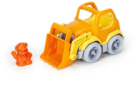 Green_Toys_011062_Baustellen_Bagger_mit_Schaufel, Planierraupe, Maschine, Plastik, Spielzeug