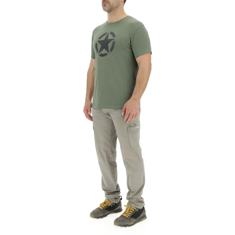 JEEP Herren T-Shirt O103347GN - Grün mit großem Stern-Print GR. XXL