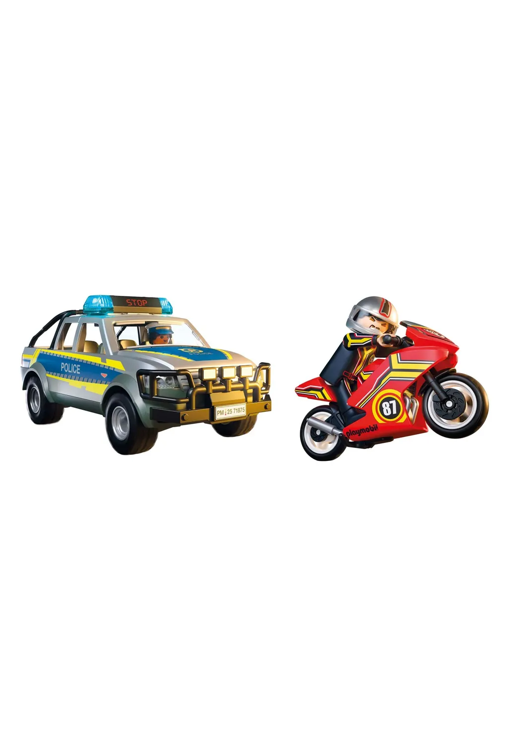PLAYMOBIL 71875 City Action - Verfolgungsjagd mit Polizei Pick-up