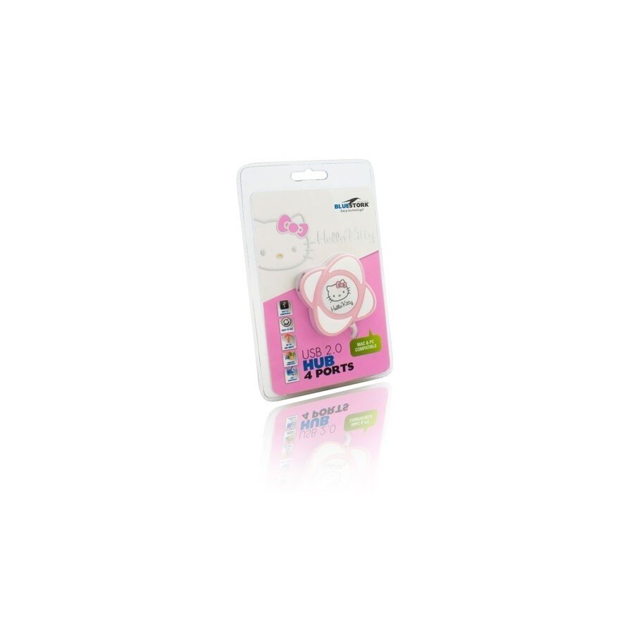 BLUESTORK_Hub_4_ports_USB2_HELLO_KITTY_Pink, Elektronik