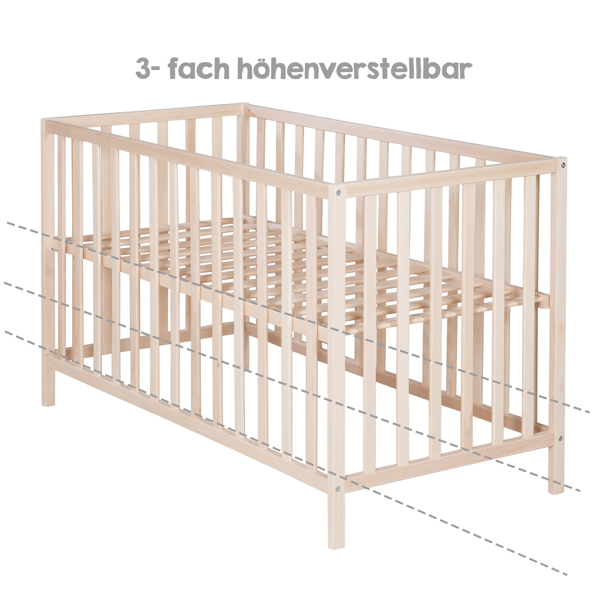 Roba 203100NA Kinderbett 60x120 cm Bio Buche natur – Komplettbettsets & Einzelbetten - Produktbild 3