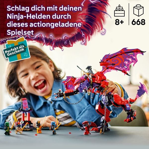 LEGO® NINJAGO® Chaosdrache Donnerzahn 71832 Werbung, Person, Kopf, Gesicht, Handschuh