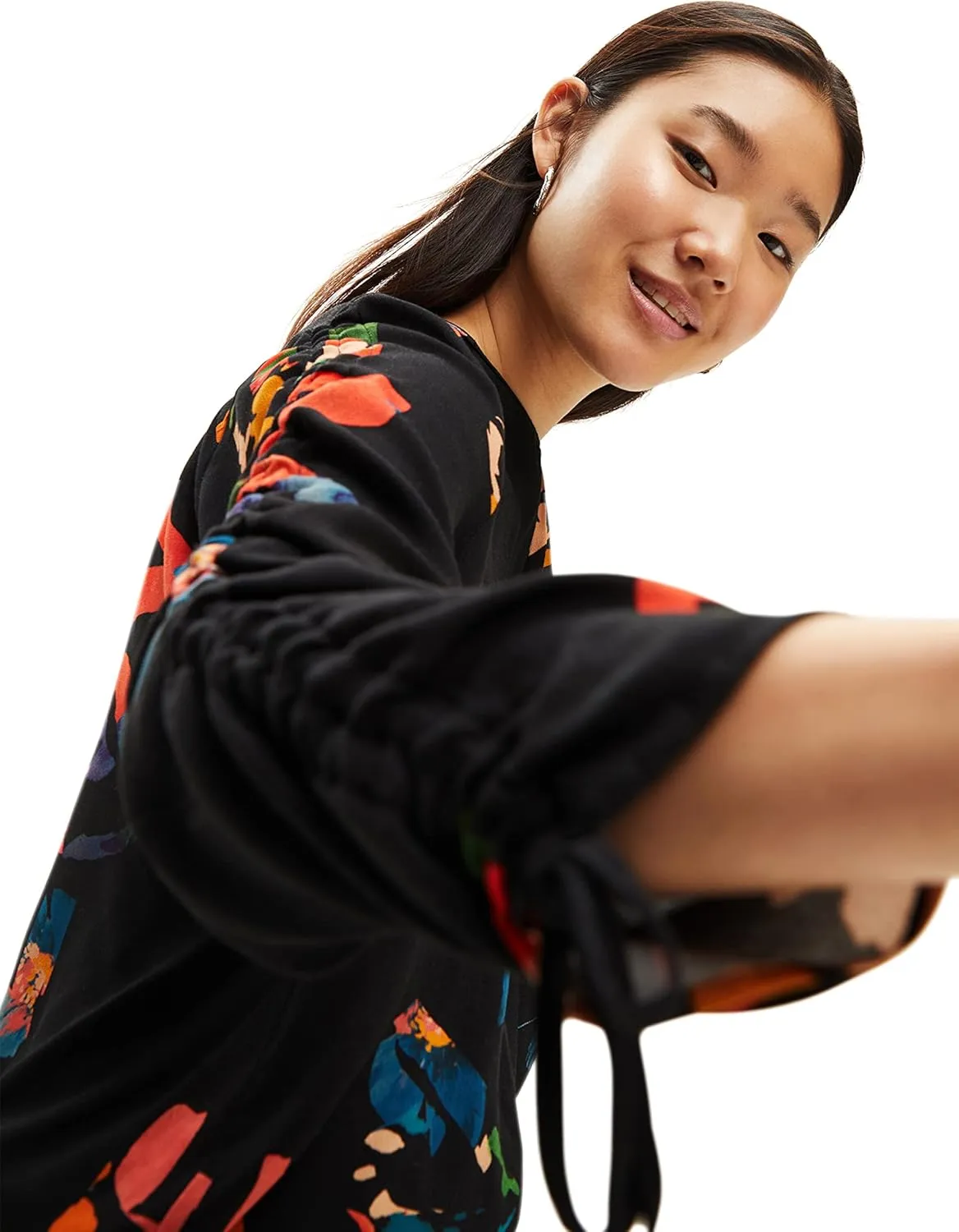 Desigual Damen Bluse - Schwarz, Bunt gemustert 22WWBW112000 GR. M