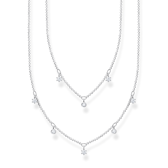 Thomas, Sabo, Kette, Steine, Silber, Doppelreihig, Weiße, Länge, 45, Cm, Ke2072-051-14, Zubehor, Schmuck, Halskette, Diamant, Edelstein