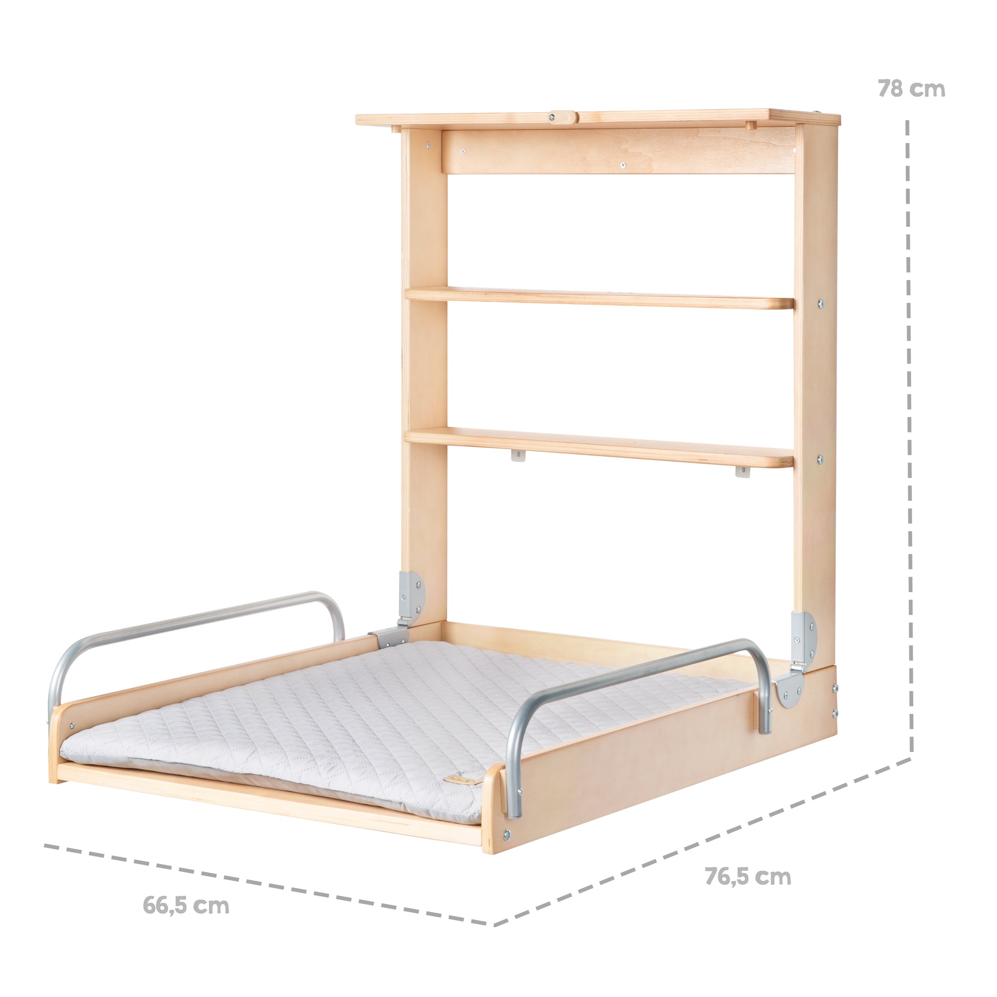 Roba 212015NAV230 Wandwickelregal +Wickelauflage grau braun gebeizt – Wickeln & Baden - Produktbild 10