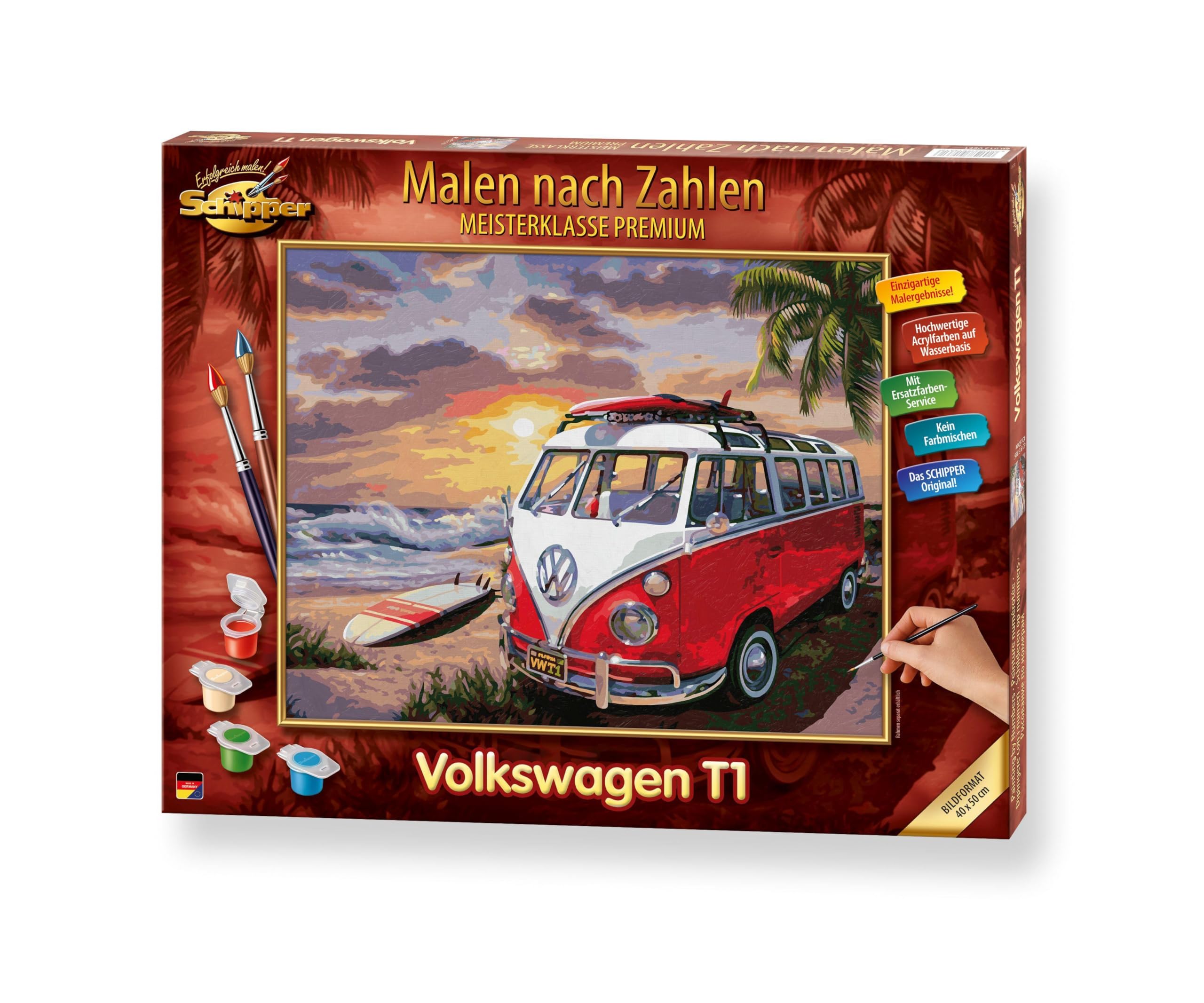 Schipper Mnz - Volkswagen T1 - Kultauto Als Malset Auf Leinwand 609130861 Werbung, Plakat, Auto, Transport, Fahrzeug