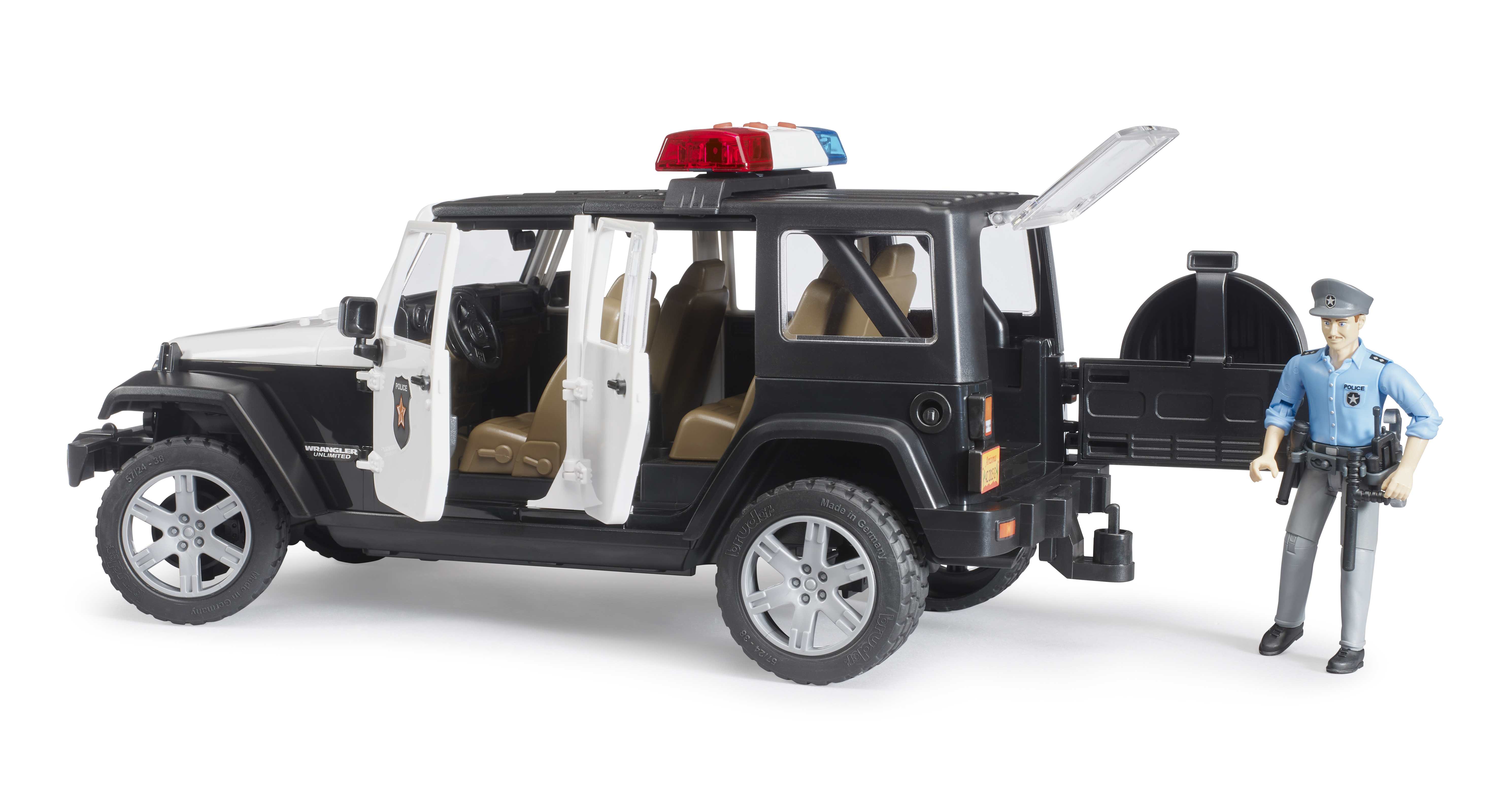 BRUDER 02526 - Jeep Wrangler Unlimited Rubicon Polizei Fahrzeug mit Polizist und Ausstattung - Bild 6