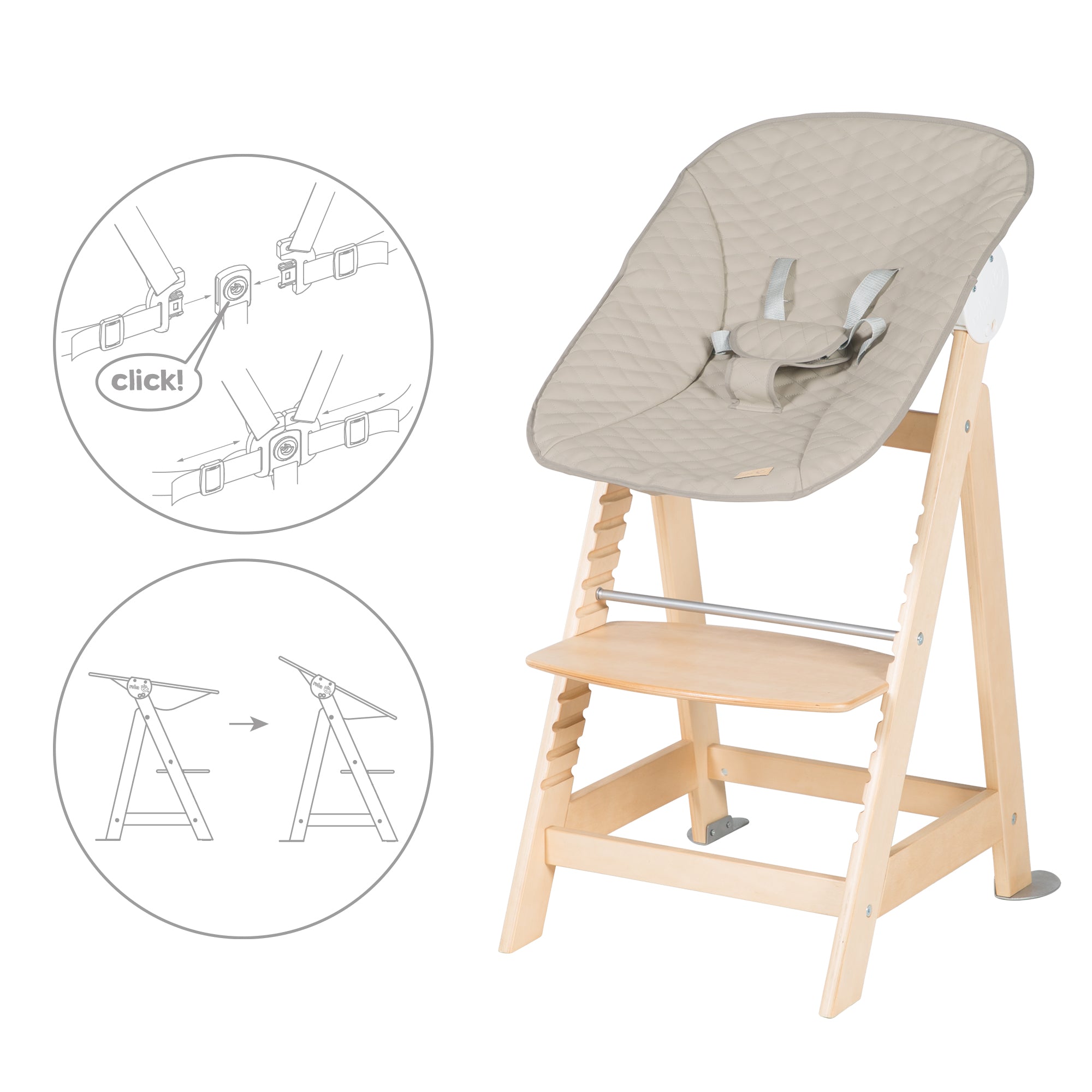 Roba 75063NAL245 Treppenhochstuhl, Set 2in1 Greyish natur lackiert - Produktbild 14