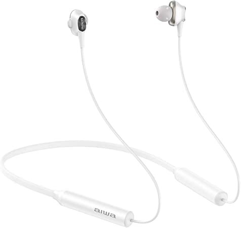 Aiwa_ESTBT-450WT_AURICULAR_Bluetooth_INTRAUDITIVO_White_BT_5.0_Hyperbass_IPX4_CONTRON_REMOTO_Multiple, Elektronik, Rauchrohr