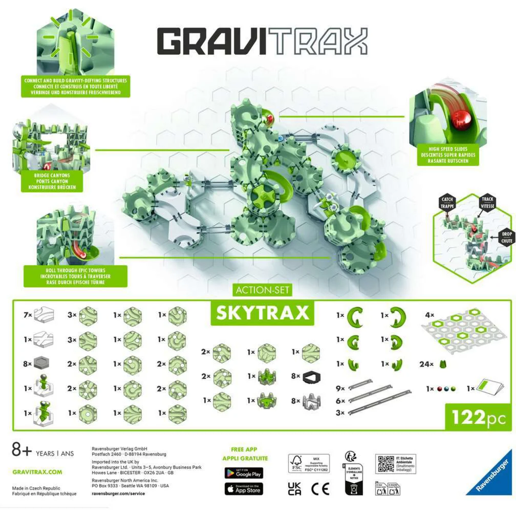 Ravensburger GraviTrax Action-Set Skytrax Innovative Kugelbahn in neuem Design und mit neuen Funktionen Murmelbahn Ravensburger GraviTrax Action-Set Skytrax Innovative Kugelbahn in neuem Design und mit neuen Funktionen Murmelbahn
