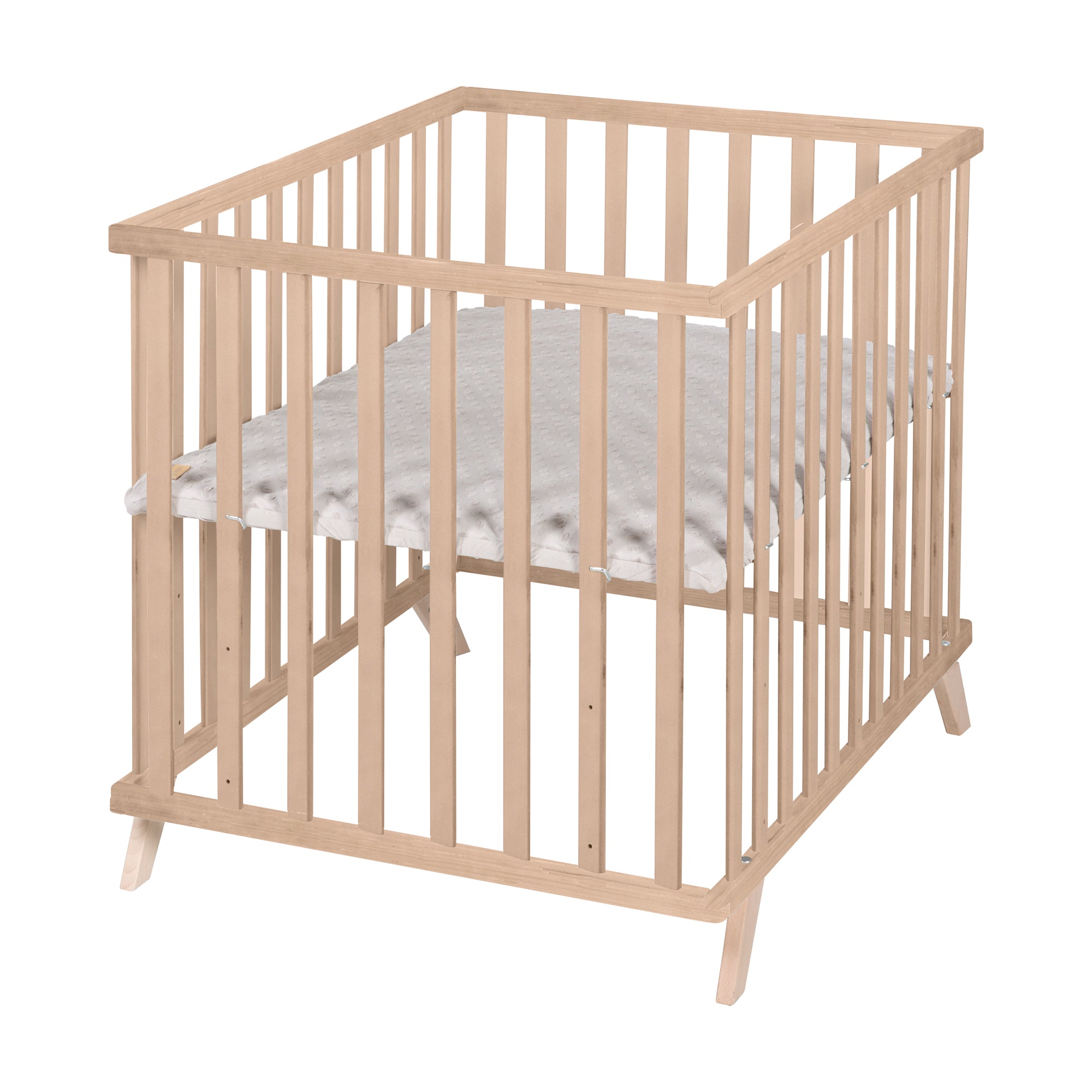 Roba 0242NAG227 Laufgitter 75x100 cm mit Holzfüßen grau Bio Buche natur - Produktbild 6