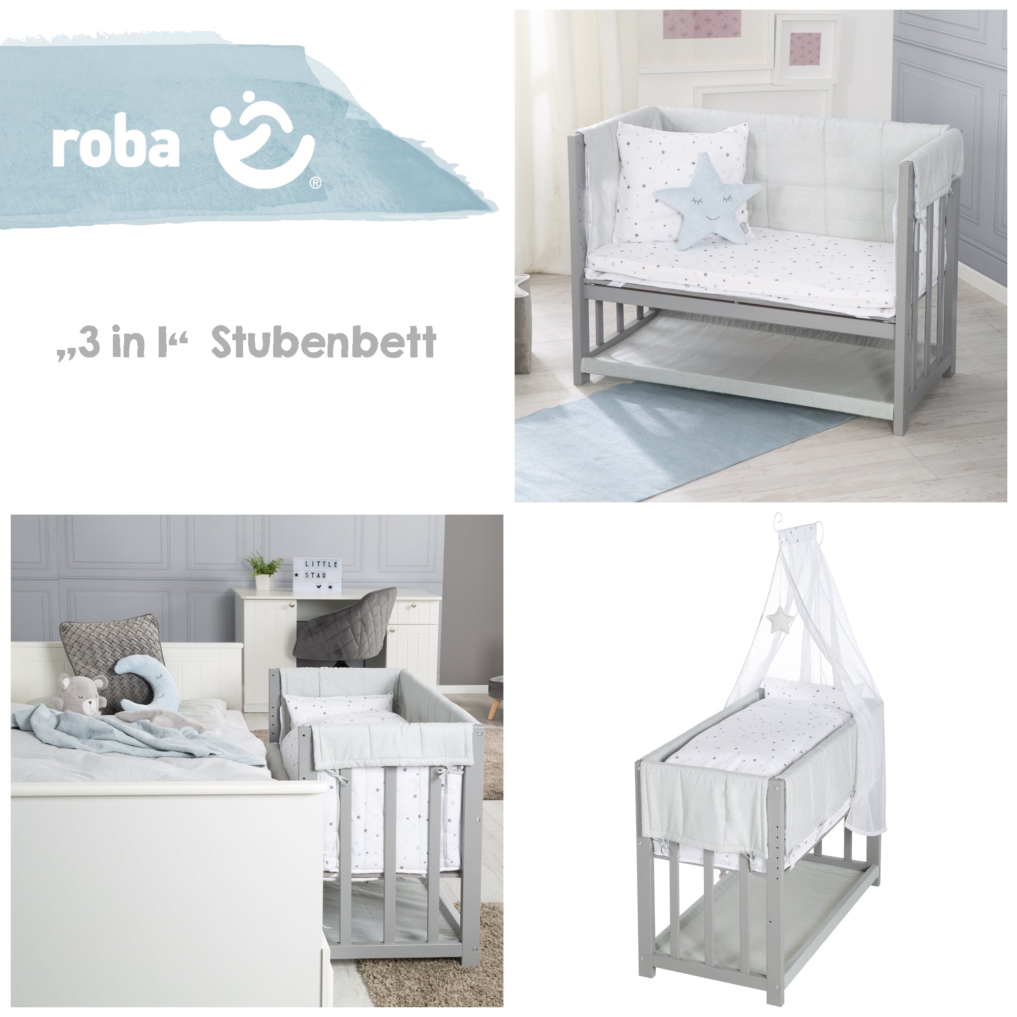 Roba 289153TPV235 Stubenbett 3in1 Sternenzauber grau taupe – Stubenbetten - Produktbild 10
