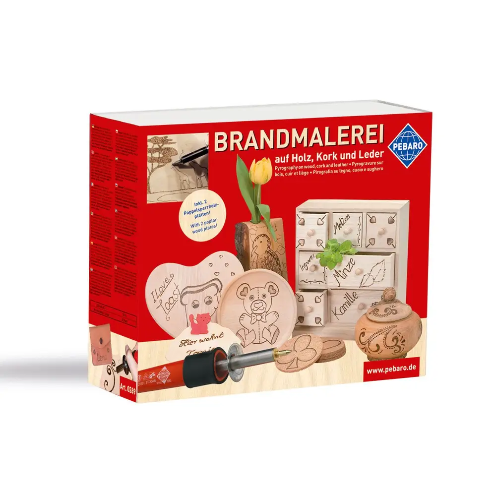 PEBARO Bastelset Brandmalerei Brandmal-Geschenk-Set inkl. Holz PEBARO Bastelset Brandmalerei Brandmal-Geschenk-Set inkl. Holz
